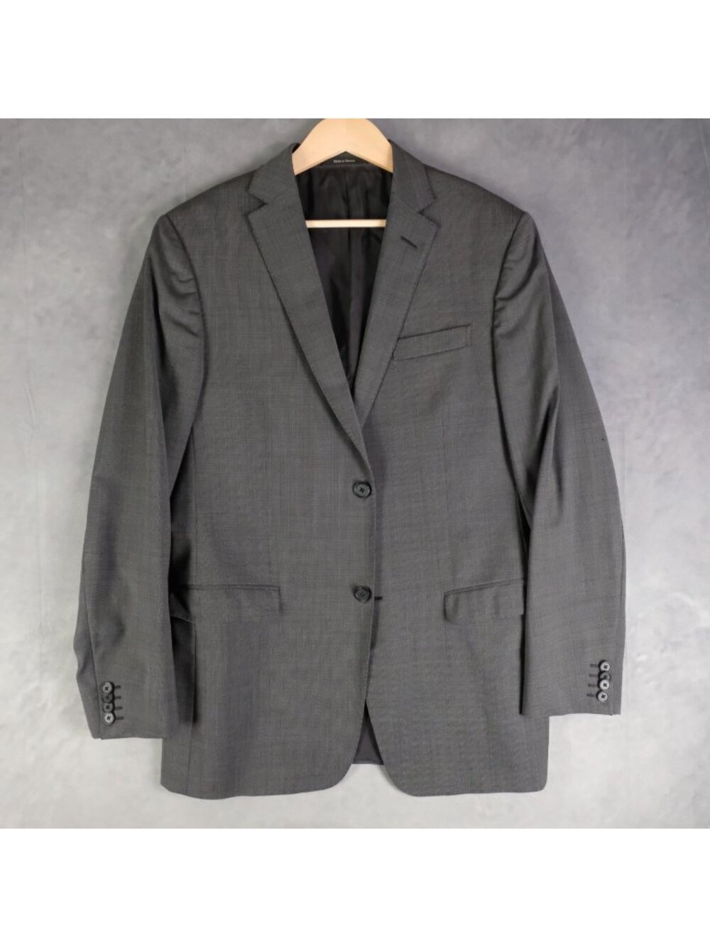 Z Zegna Blazer Mens 48 38R Gray Two Button Double Vented Drop 7 Plain Weave Wool